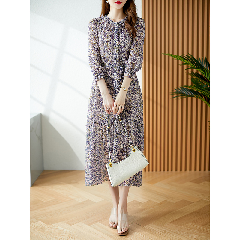 法式复古碎花连衣裙女夏季新款轻奢设计感小众气质别致高级感裙子