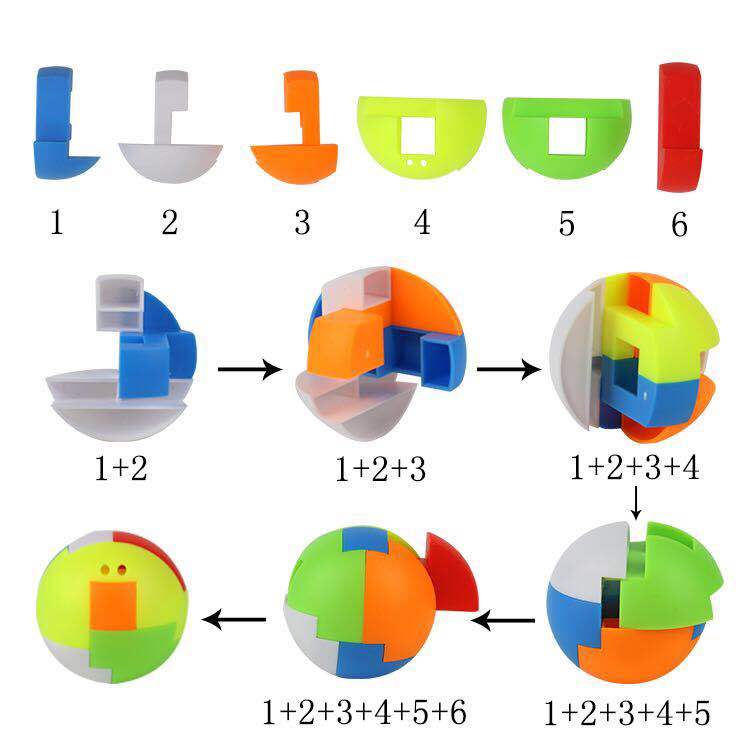 智力球6片拼装方法图片