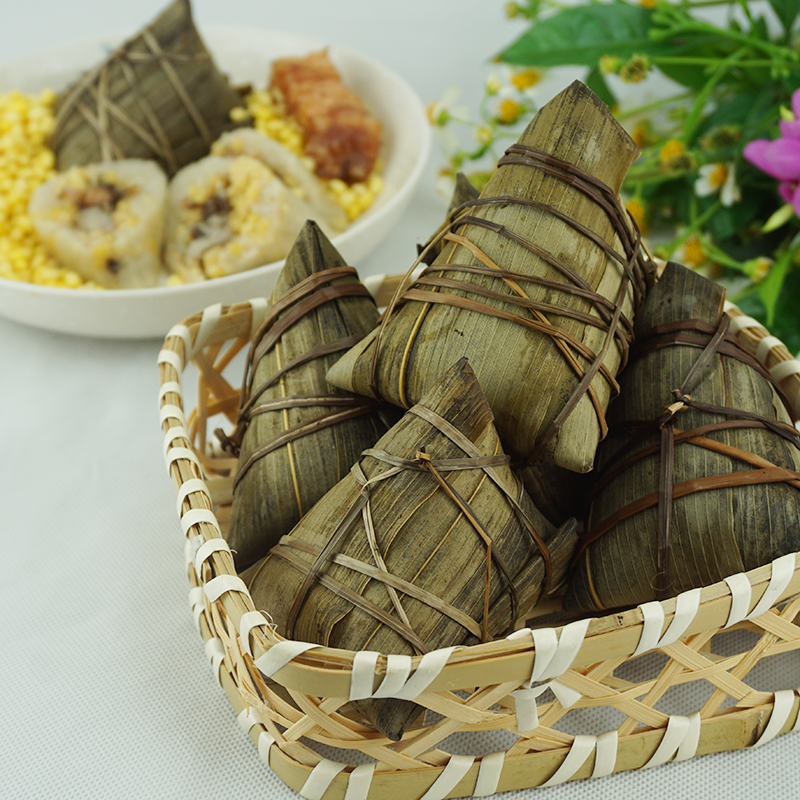 粽子广东江门特产端午节蛋黄新鲜绿豆五花肉粽粽子