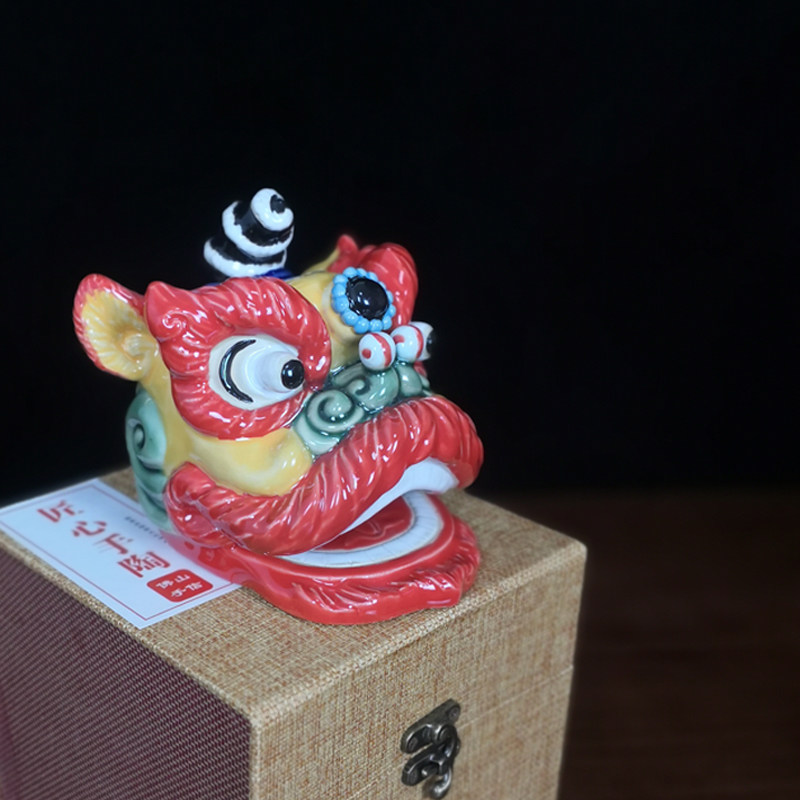 佛山醒狮摆件装饰特色手工艺开业商务送礼礼品正宗摆件