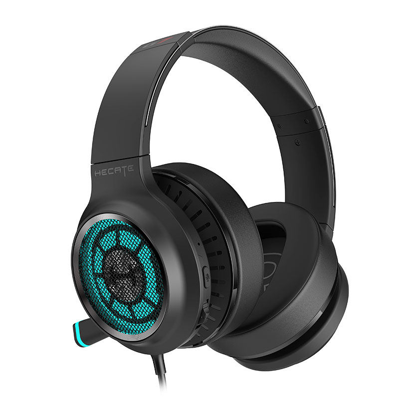 漫步者发光声辩声道全包带麦有线usb灯光hecate游戏电竞头戴耳机