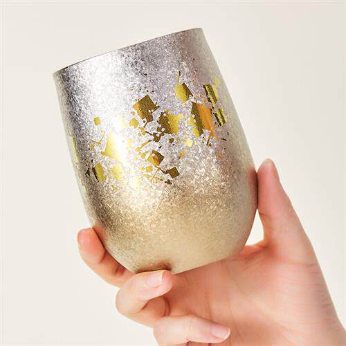 钛杯啤酒杯日本horie轻奢双层水杯喝水啤酒咖啡led导光板