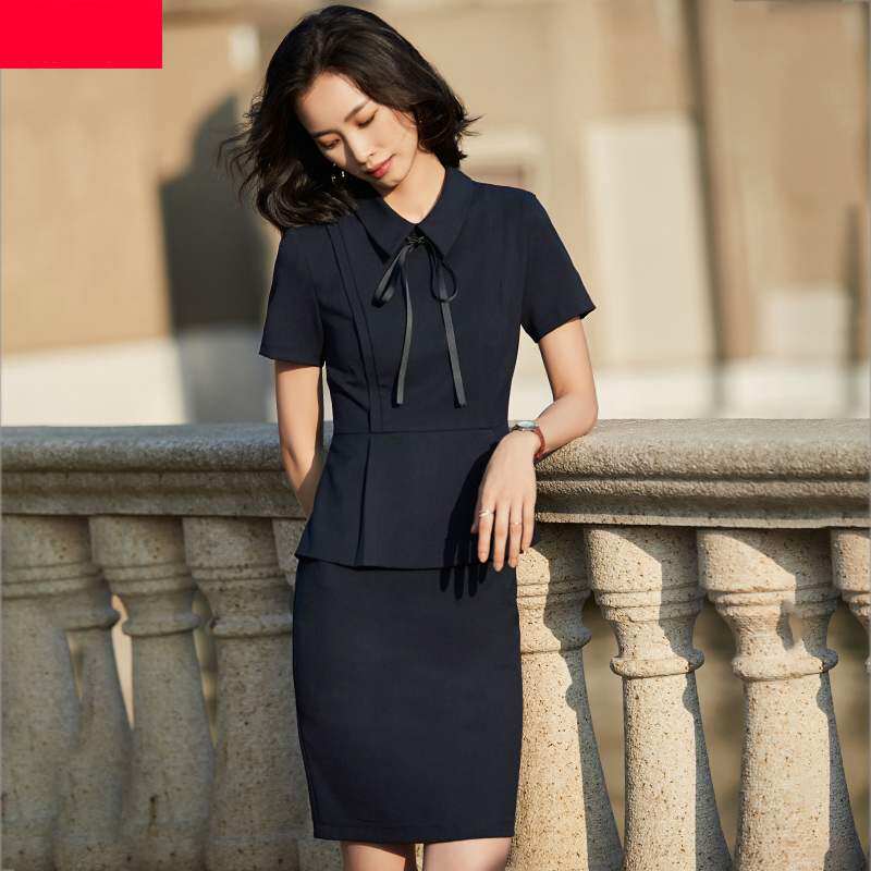 两件套装连衣裙职业装教师面试正装收腰美容师工作服cosplay女装
