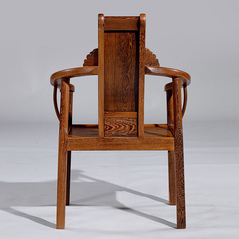 聚航红木家具鸡翅木文福椅仿古中式实木圈椅圈椅