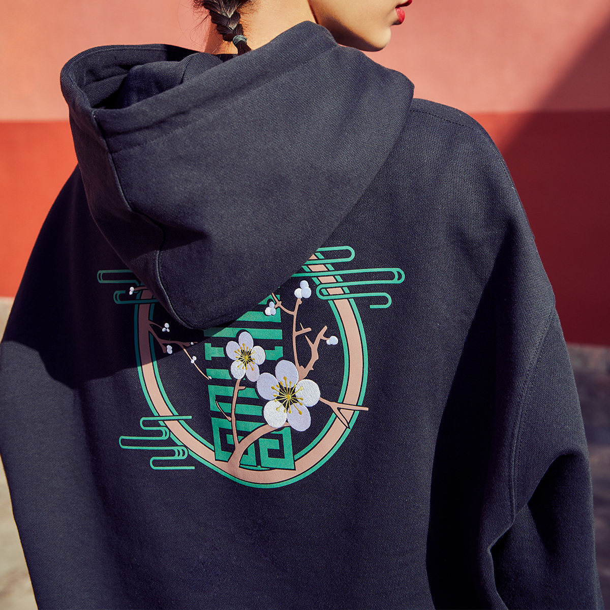 李宁运动卫衣男女新款长袖情套头侣连帽国潮衣梅开二度刺绣运动服