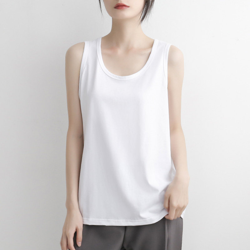 背心纯棉汗衫白背心基础无袖白色全棉宽松夏季背心吊带