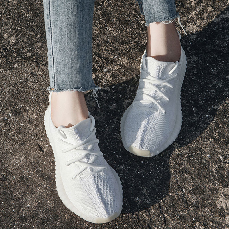 椰子鞋女正品350v2白色流行运动鞋2018新款夏季网面