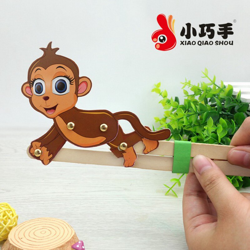 猴子爬杆儿童科学实验创意手工diy科技制作发明科学实验