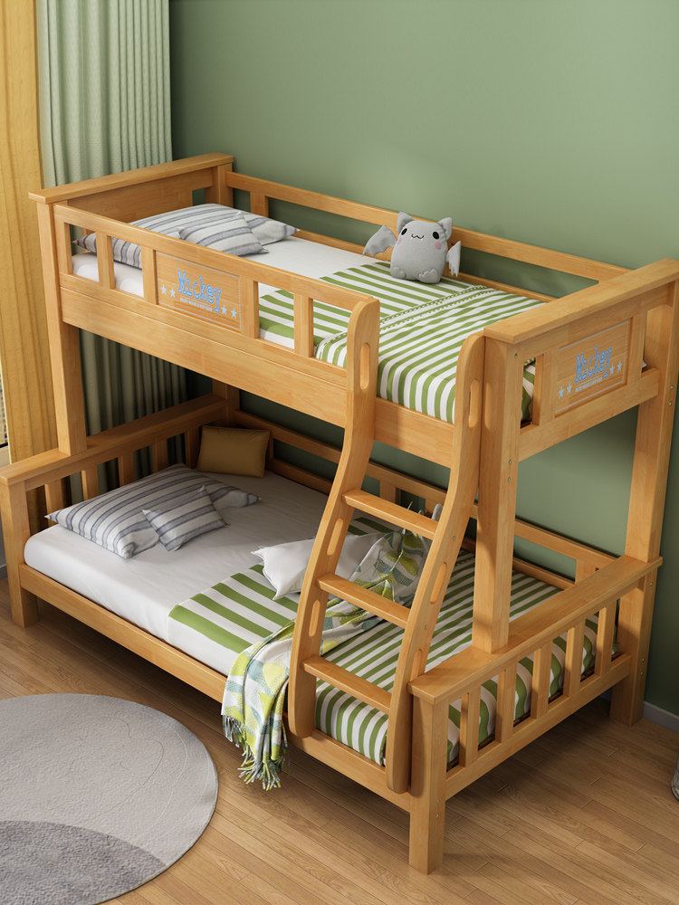 上下床双层床全实木儿童床子母床橡木多功能高低高低