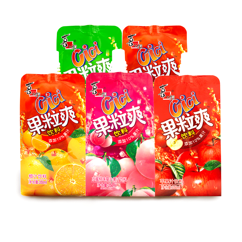 喜之郎cici果冻果粒爽350ml*10吸吸果冻饮料散装批发可吸果冻零食