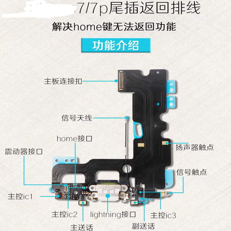 适用排线充电原拆maxxs苹果尾插排8p8代手机零部件