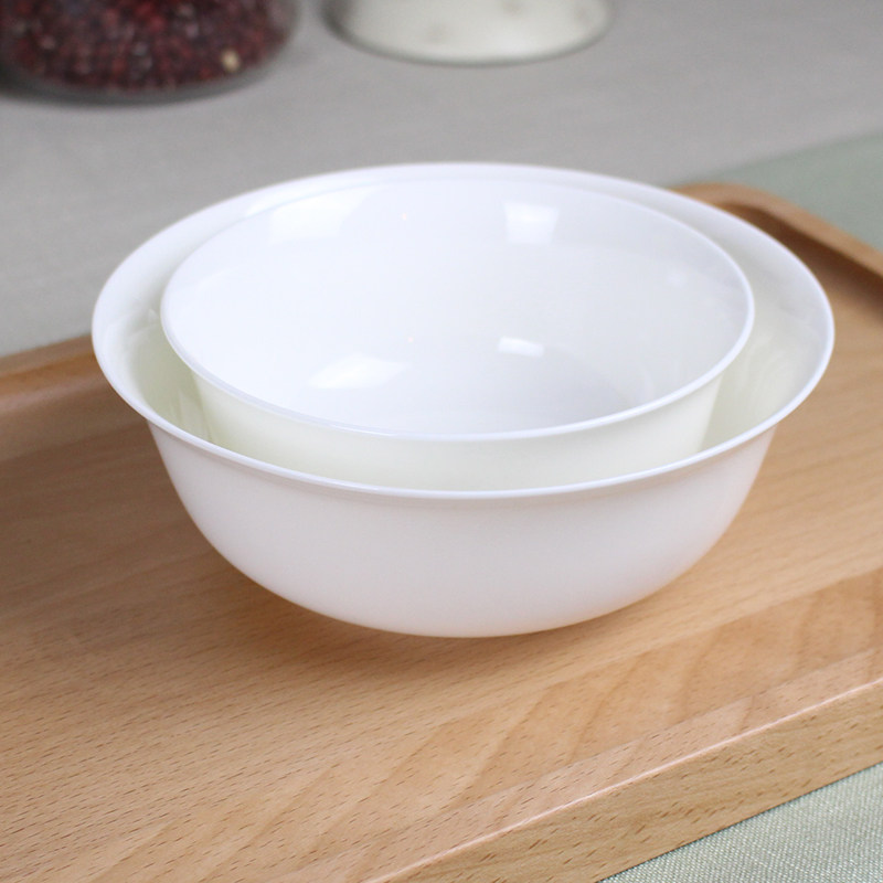 瓷碗纯白大碗创意陶瓷米饭碗面碗汤碗套装微波炉碗