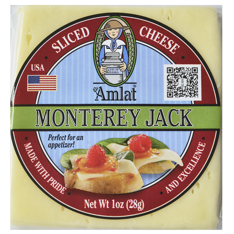 美国恩美莱蒙特力杰克奶酪芝士片三明治早餐高钙蛋白无糖680g24片