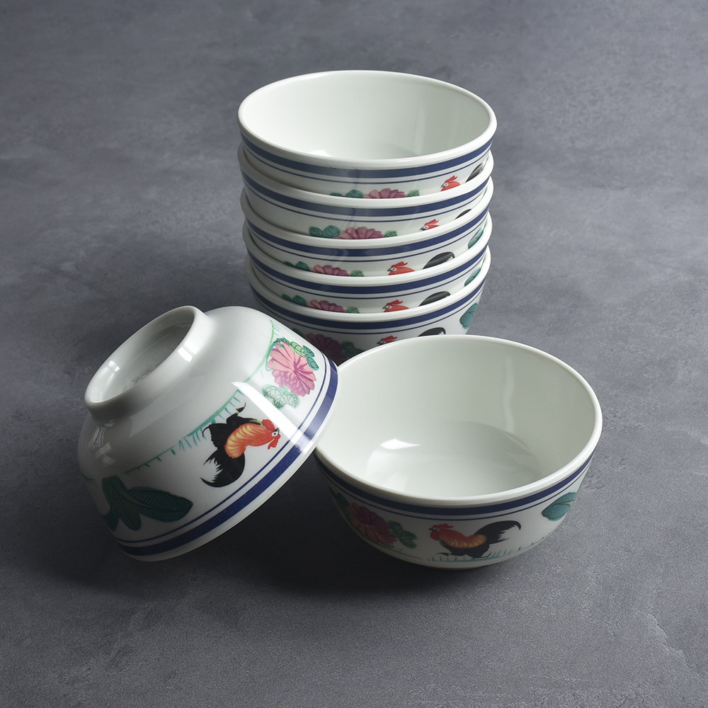 密胺餐具中式小碗圆形汤面碗仿瓷粥稀饭豆浆碗