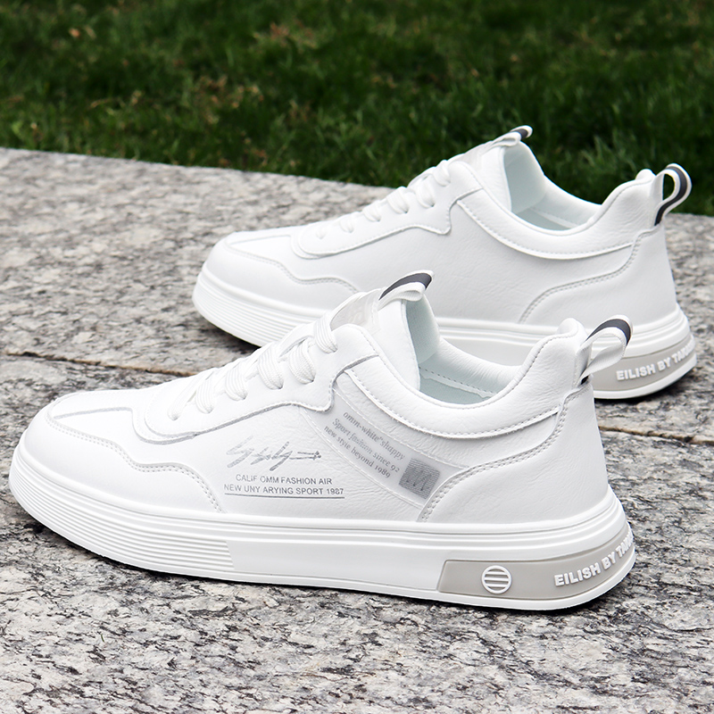 男鞋夏季潮鞋2022新款百搭防水内增高小白鞋韩版白色休闲软底板鞋