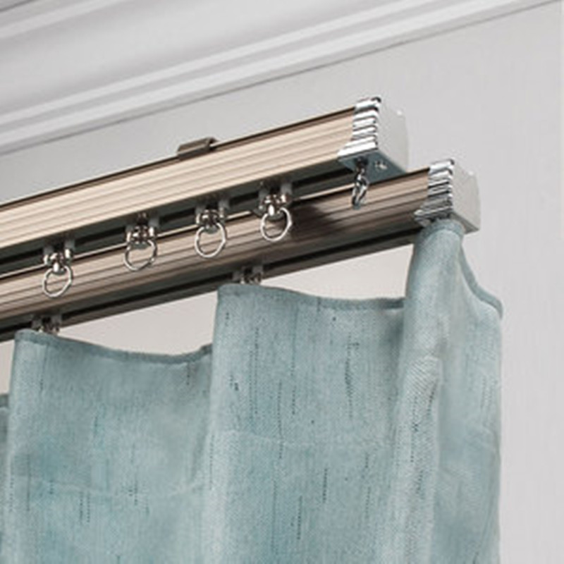 加厚窗帘新款轨道滑轮飘窗静音直轨滑轨导轨窗帘轨道