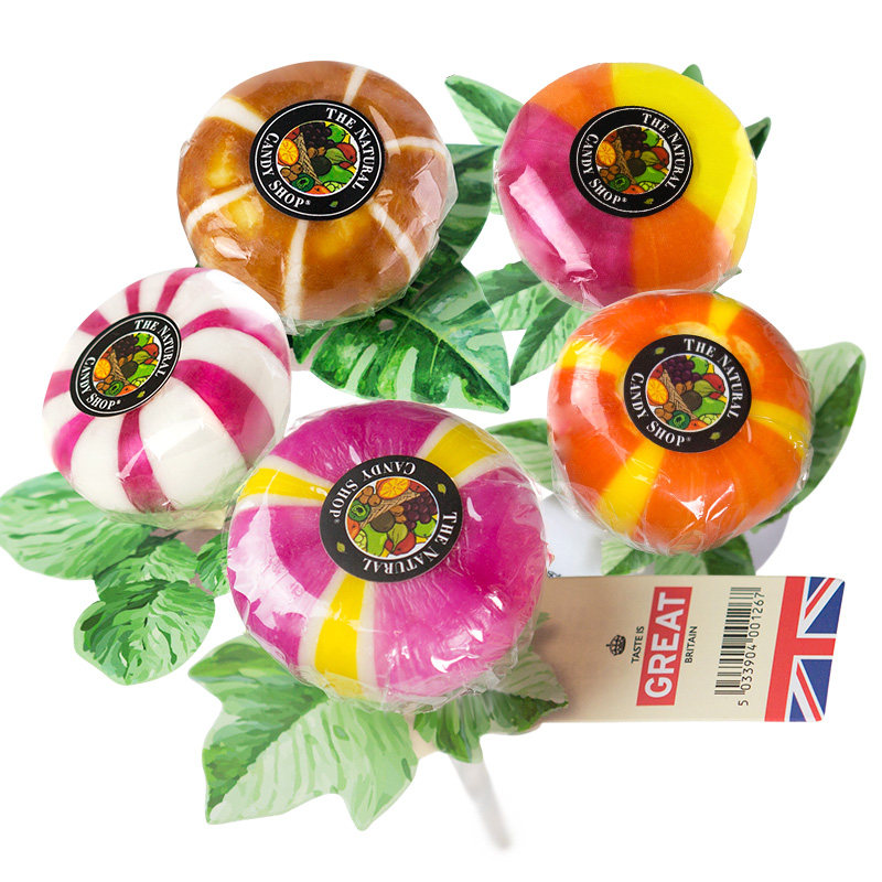 英国糖果进口手工棒棒糖水蜜桃可乐香橙菠萝年货传统糖果