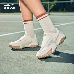 鸿星尔克蜂刺运动鞋秋冬新款女鞋休闲鞋软底老爹鞋一脚蹬德训鞋子