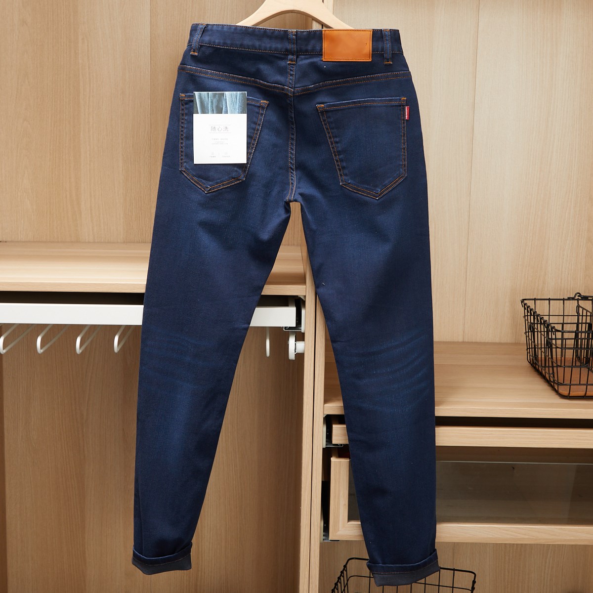 难得好牛~线下399！2021春夏新款男士时尚弹力水洗小直筒牛仔裤子