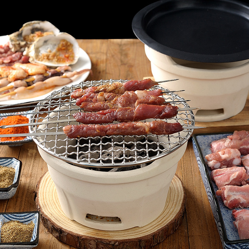 一人食烤肉锅桌上烧烤炉单人烤肉神器家用木炭小型号单人宿舍工具