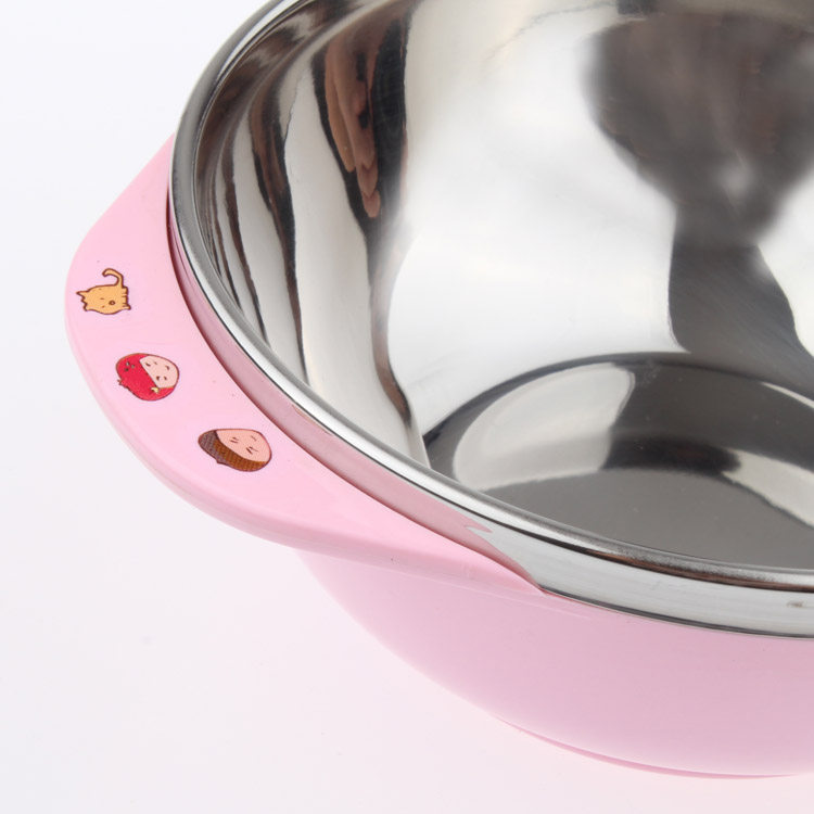 儿童正品dalki不锈钢碗手托碗防摔隔热宝宝卡通儿童餐具