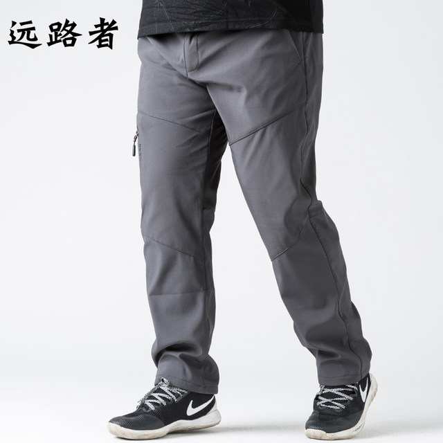 Fat man outdoor sports pants plus fertilizer XL loose assault pants fat high waist men's pants autumn and winter plus velvet trousers Fat man outdoor sports pants plus fertilizer XL loose assault pants fat high waist men's pants autumn and winter plus velvet trousers