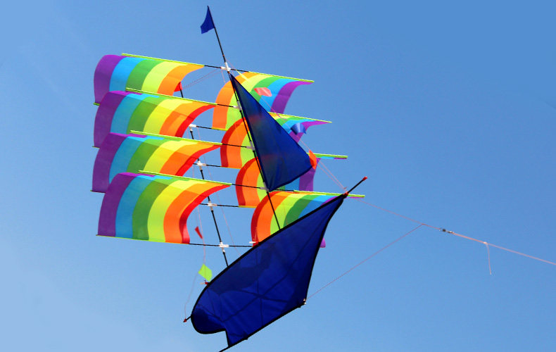 立体帆船潍坊风筝效果绚丽多彩放飞设计风筝