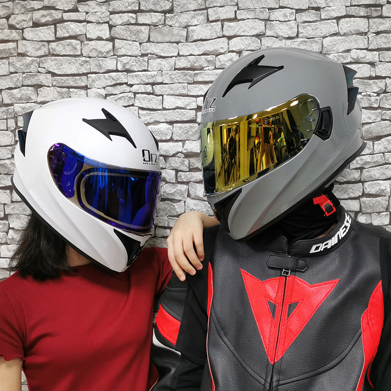 lvs摩托车头盔男女全盔镜片情侣蓝牙机车尾翼电动车头盔