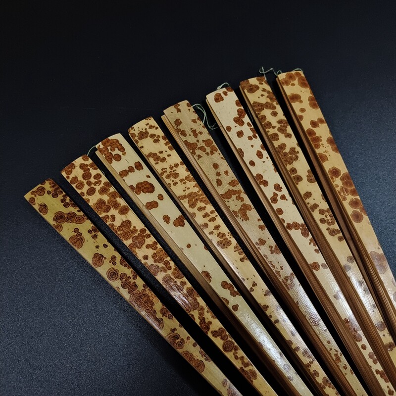 清仓处理七寸天然斑竹云南南红湘妃竹扇骨扇子扇子