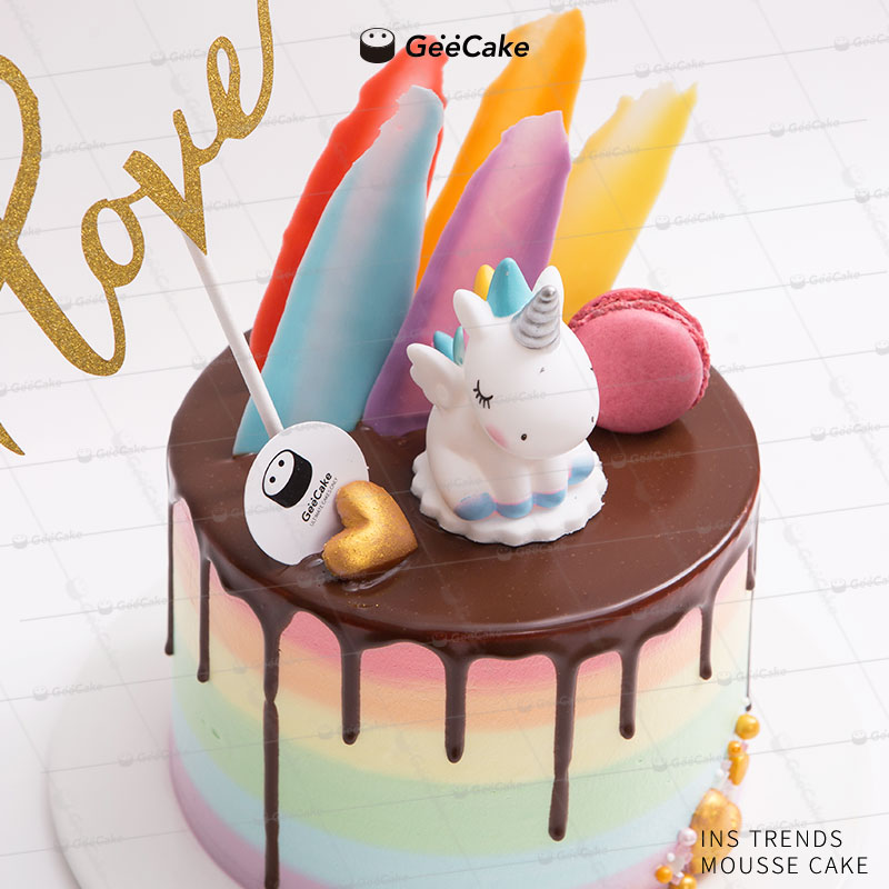 gif cake蛋糕彩虹独角兽网红生日蛋糕北京上海西安南昌嘉兴同城送