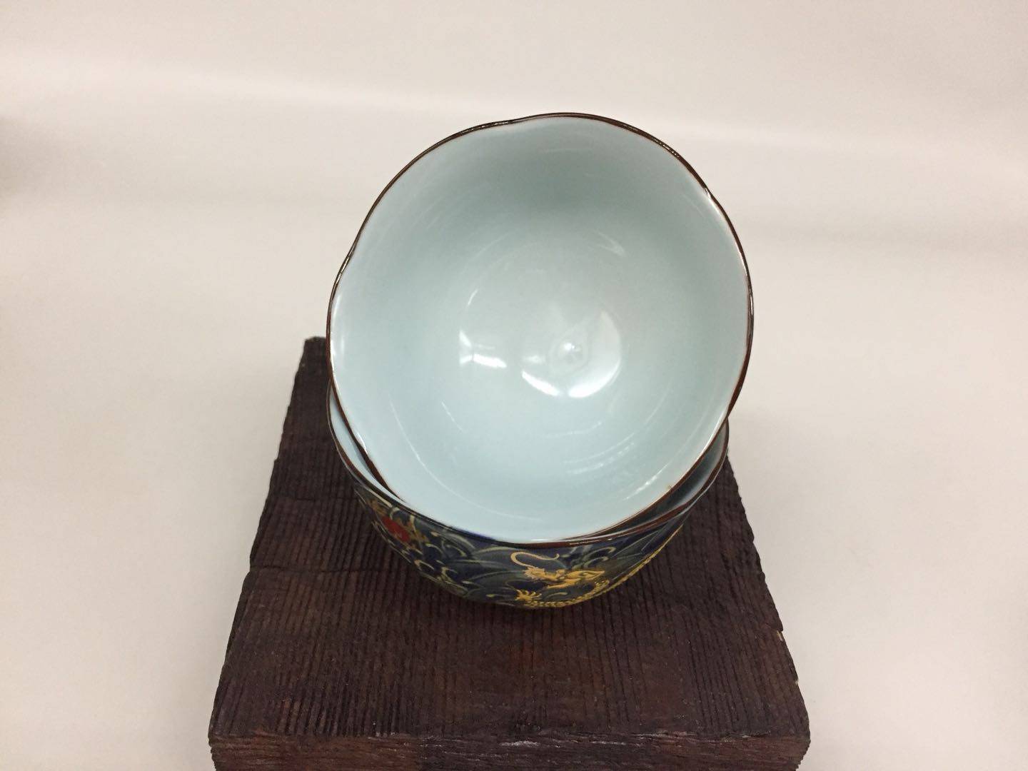 茶具台湾建窑正品陶瓷套装黄金龙金龙四件1069整套茶具