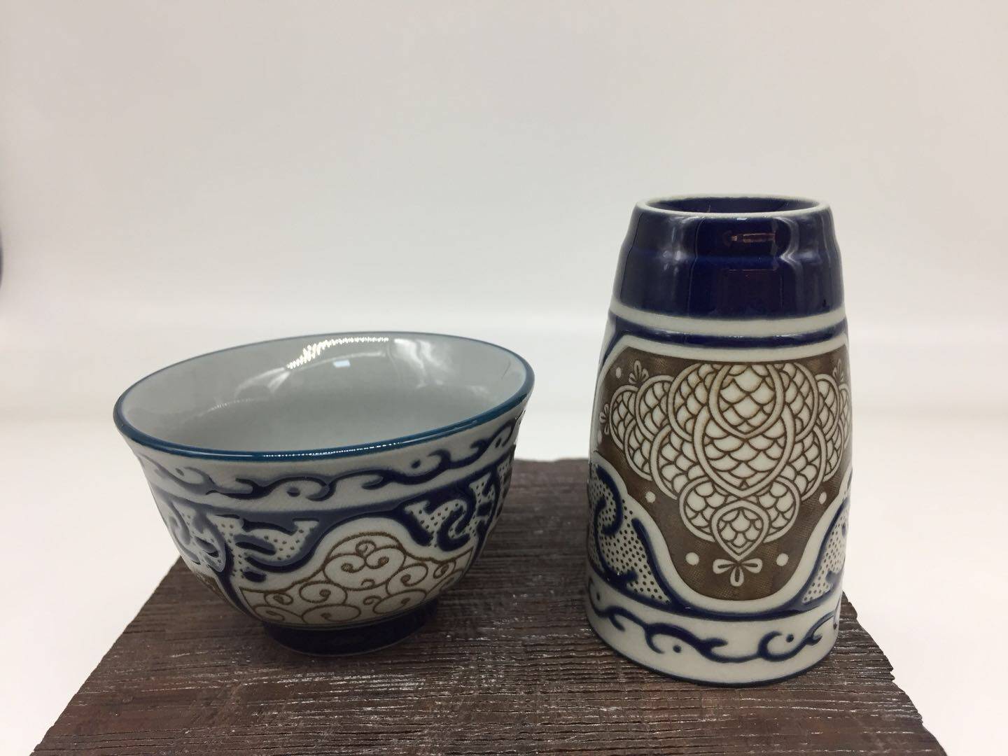 陶瓷茶具正品台湾建窑套装青雕十五五件杯组整套茶具