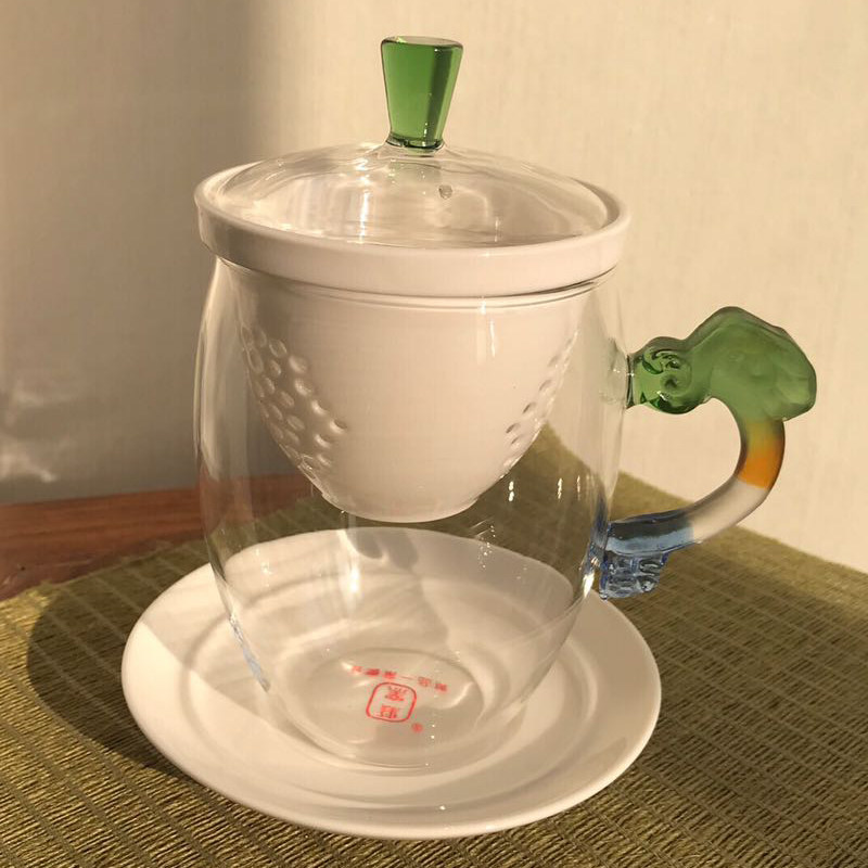 台湾建窑茶具正品陶瓷过滤茶杯办公多彩琉璃茶杯