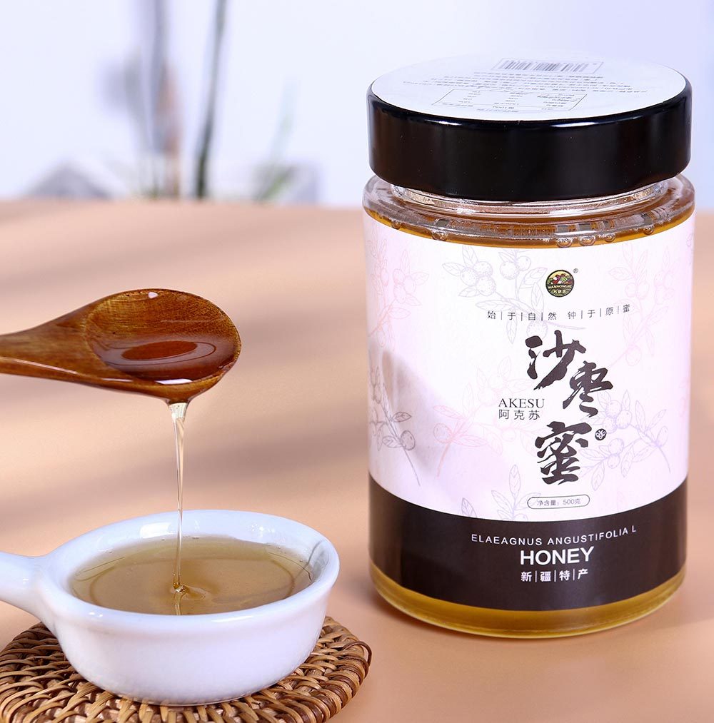 正品蜂蜜天然新疆特产野生沙枣蜜500g瓶装纯蜂蜜原蜜无添加土蜂蜜