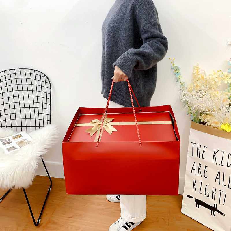 礼物红色长方形超大男女生日包装盒特大礼品盒空盒糖盒