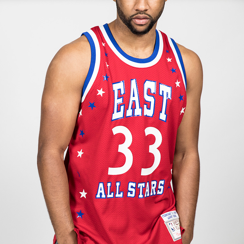 mitchellness伯德83年明星au复古球衣mn篮球服