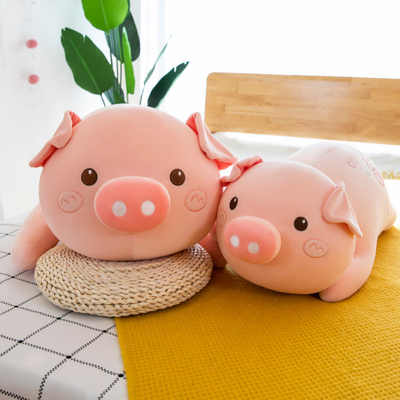 抖音新款3岁其他泡泡猪公仔玩偶少女粉红长条毛绒布艺类玩具
