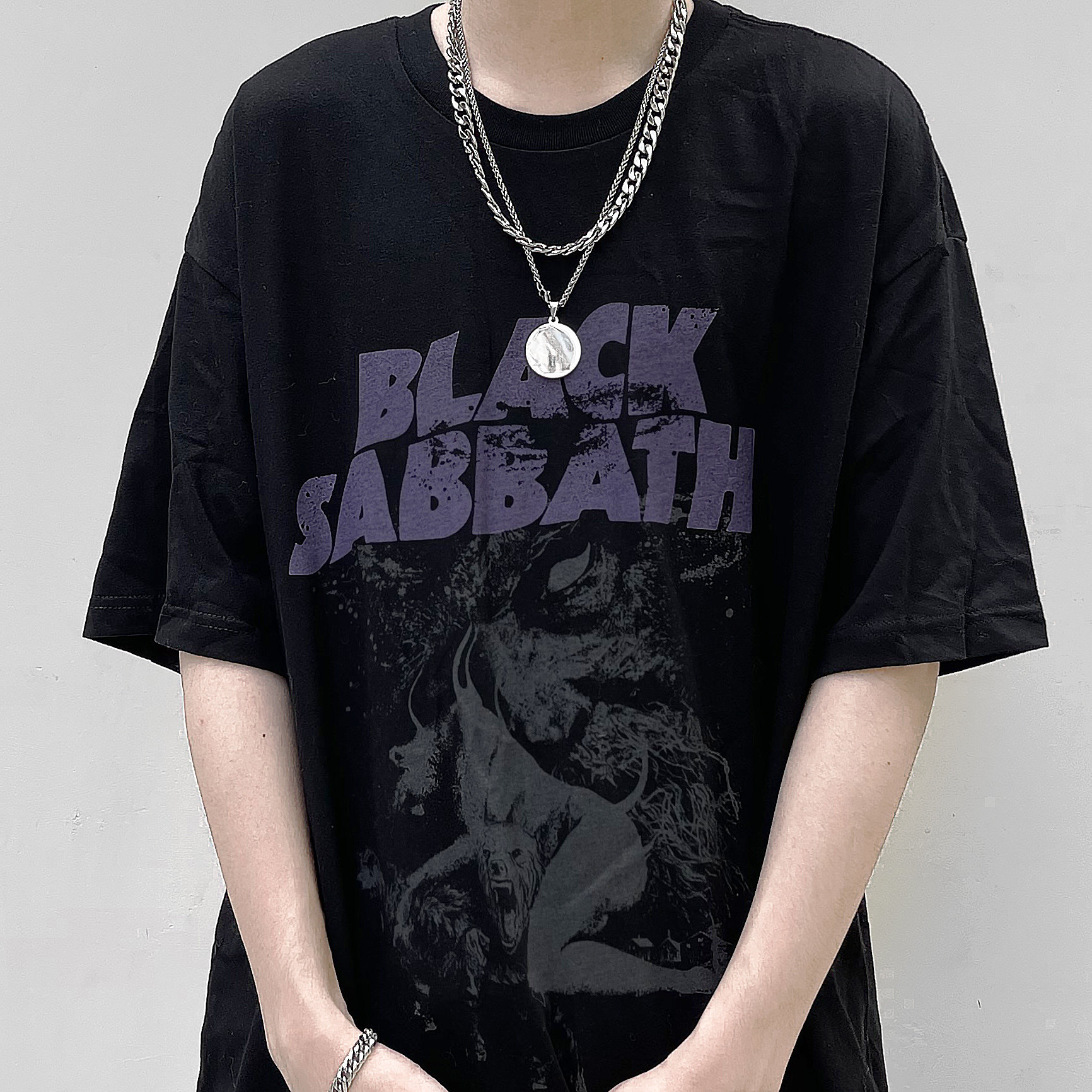 blacksabbath黑色安息摇滚乐队潮牌创意新疆短袖宽松t恤