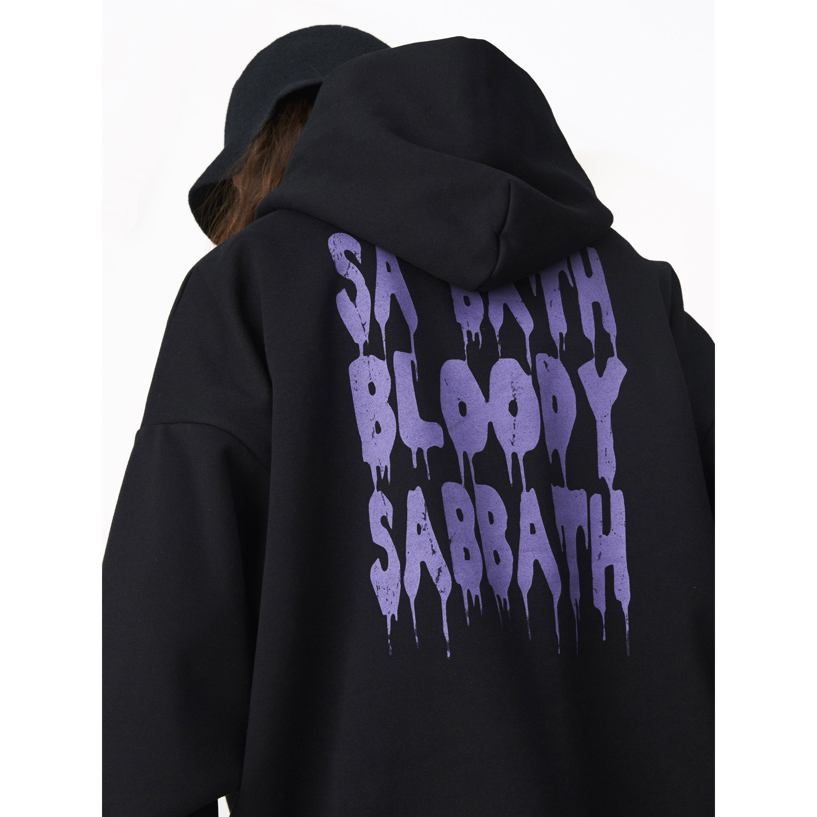 blacksabbath摇滚乐队黑色安息主题连帽卫衣oversize暗黑长袖卫衣