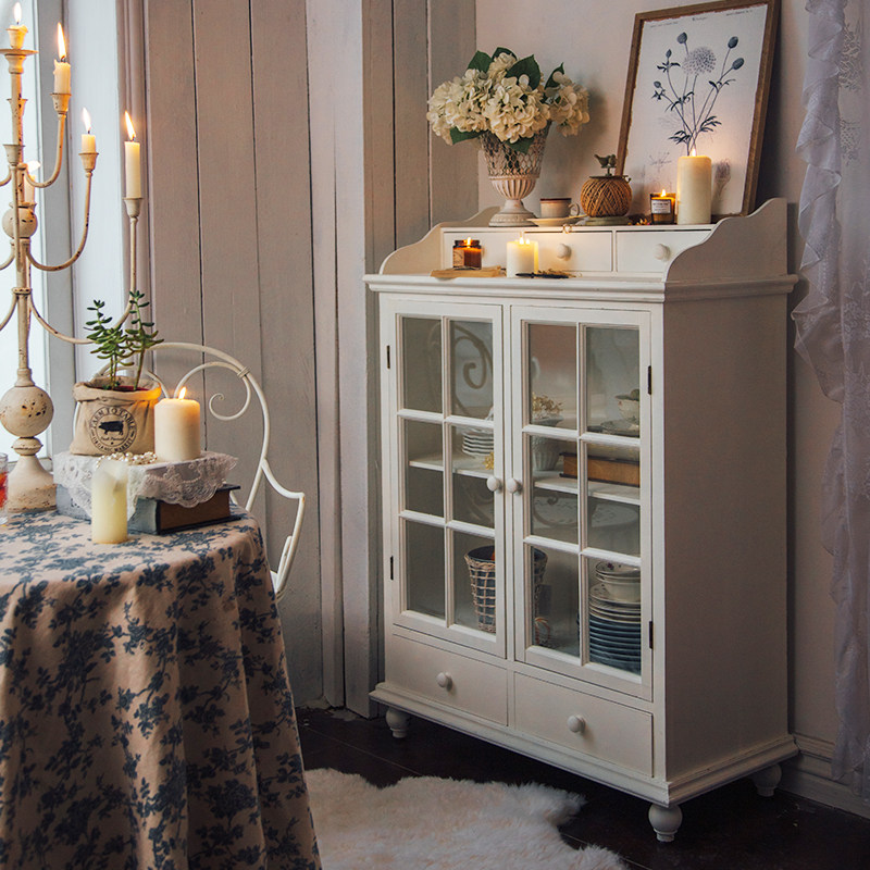你可居法式厨房餐边柜储物柜一体靠墙复古民宿装饰餐边柜