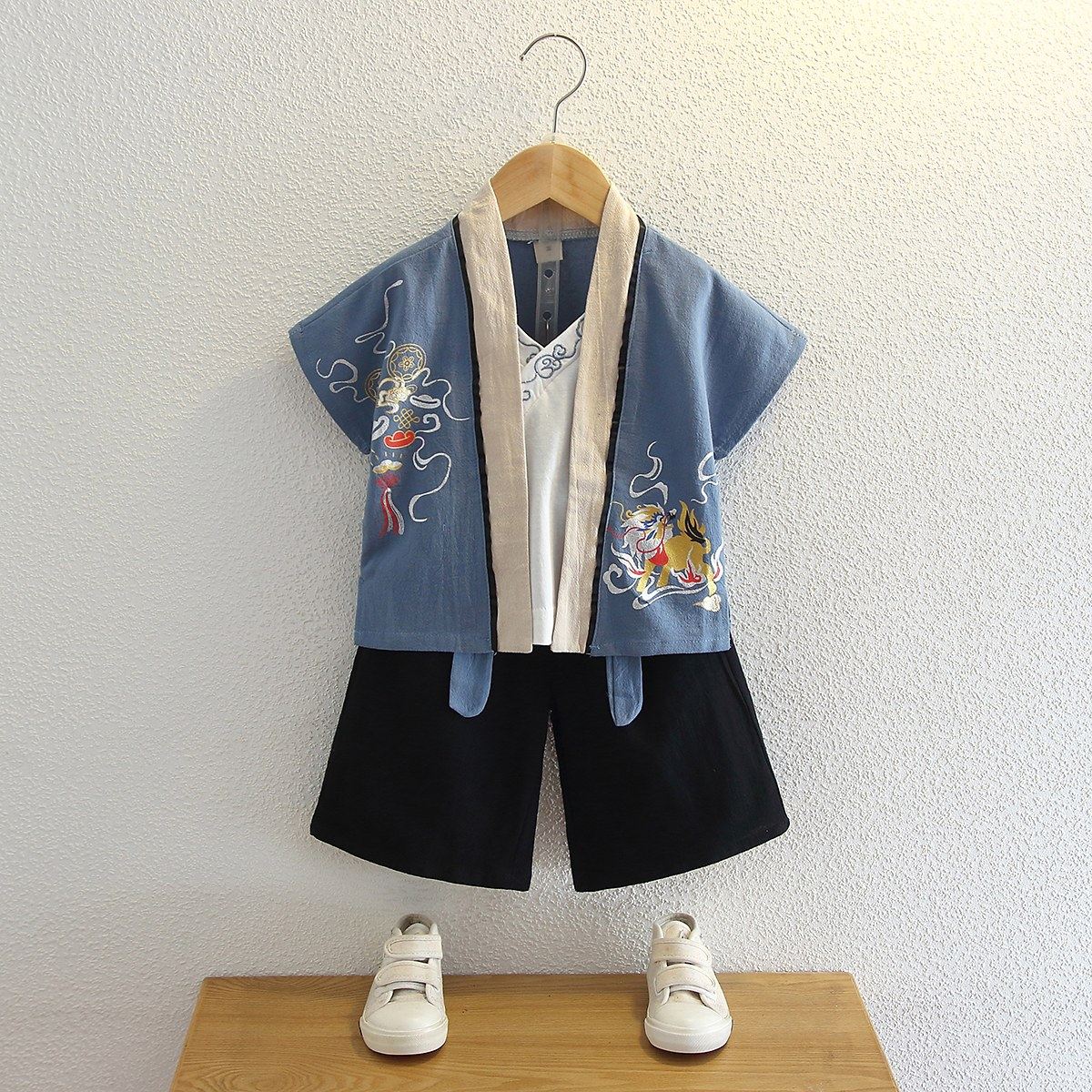 汉服少爷中国衣服宝宝一岁男童薄款夏装棉麻唐装