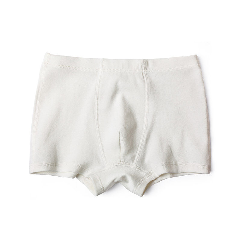 乐桃有机男童纯棉白色平角内裤青少年学生男孩内裤
