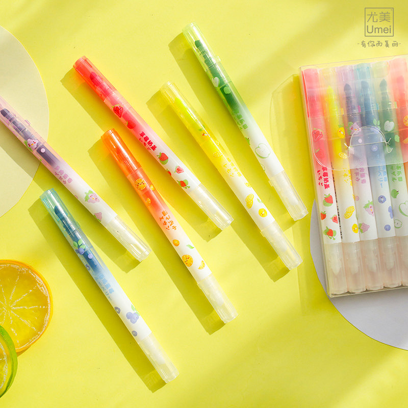 荧光笔重点复习笔记萤光银光莹光闪光儿童神器荧光笔