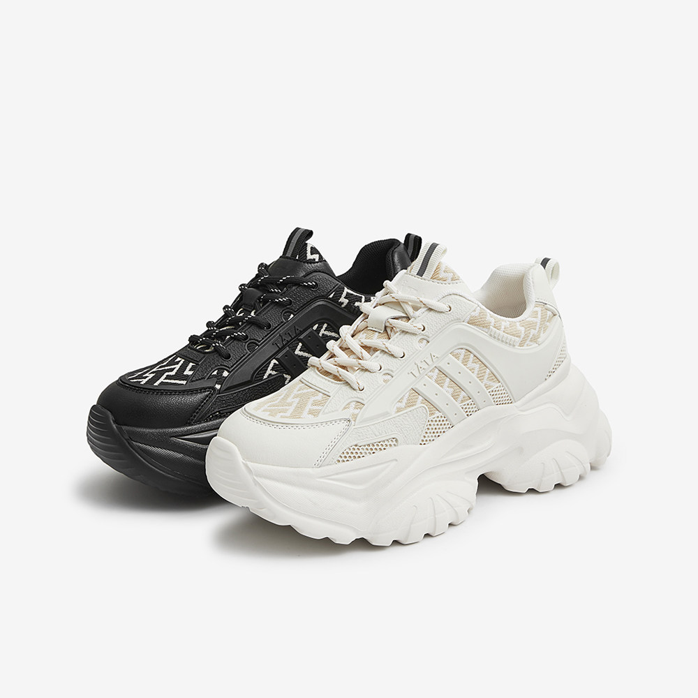 tata他她黑色老爹鞋女厚底休闲休闲运动运动鞋ins时尚休闲鞋