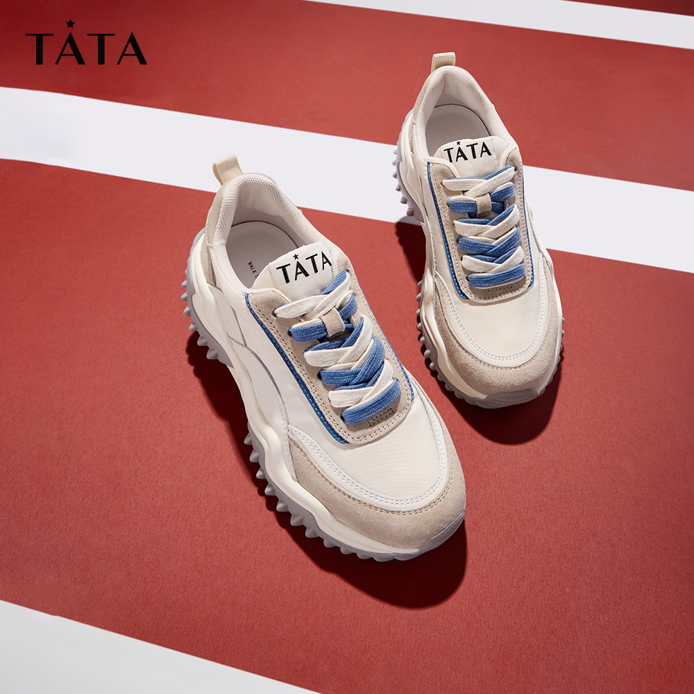 tata他她复古厚底老爹鞋女运动休闲鞋休闲百搭舒适2022秋gqj01cm2