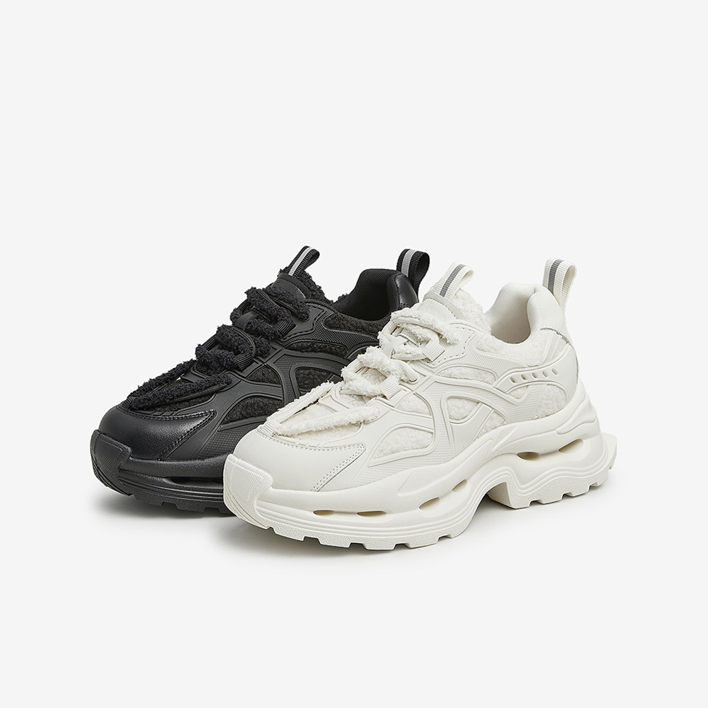 tata他她纯色厚底老爹鞋女ins2022秋新复古时尚休闲鞋