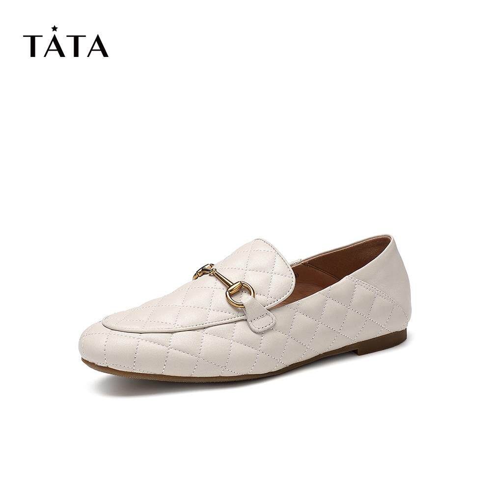 tata乐福女鞋休闲平底皮革羊皮专柜2020他她乐福鞋(豆豆鞋)