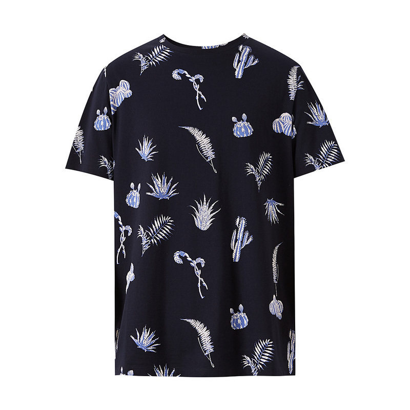 mecityt恤男夏季新款时尚水印针织纯棉亲肤潮流t恤