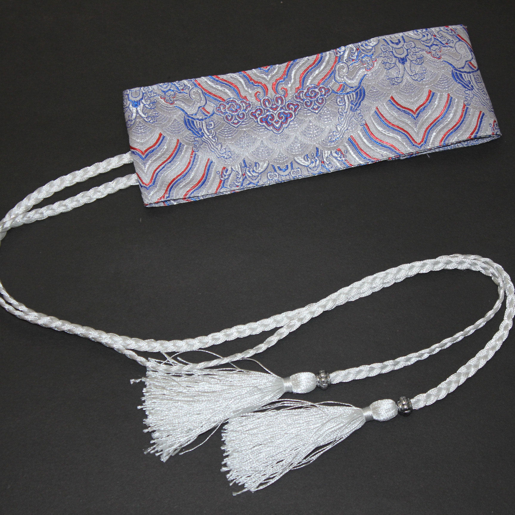 花汀夫子自制日式江崖海水纹织锦缎汉服古风文艺腰带