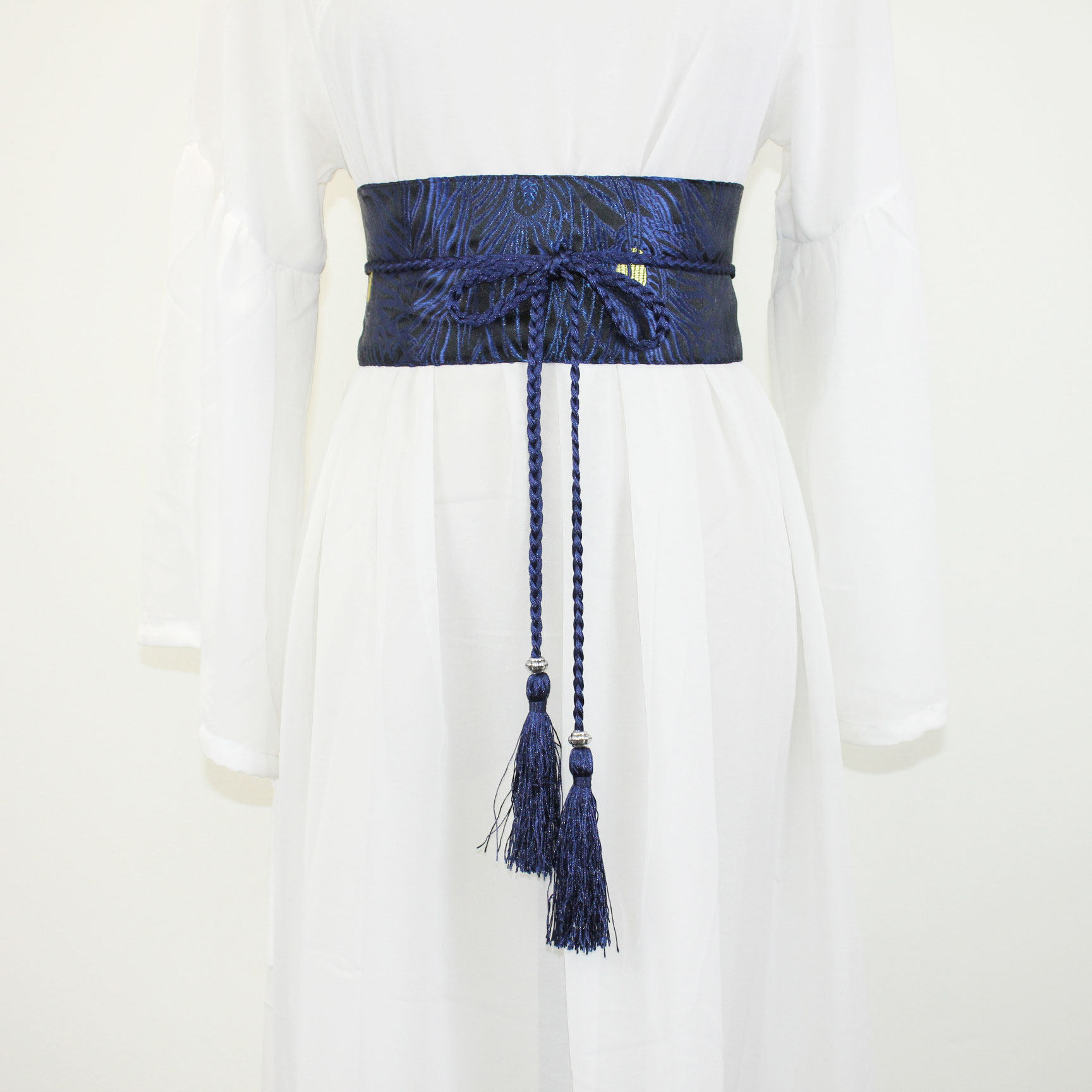 雀翎原创自制古风汉服腰封织锦缎绣花流苏腰带腰带